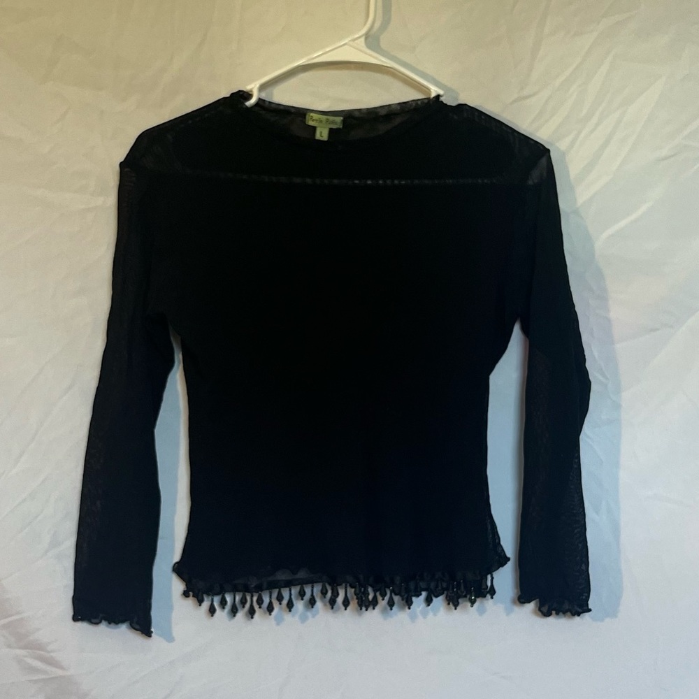 Vintage Sheer Top with Beading